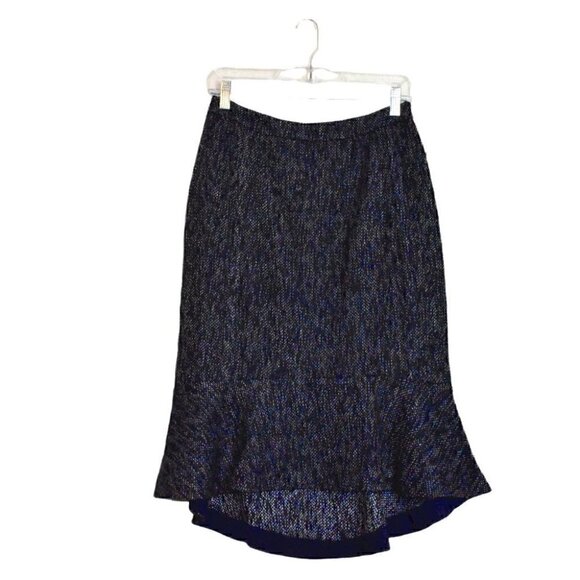 Anthropologie Dresses & Skirts - Anthropologie RO & De Audrey Tweed Trumpet Skirt High Low Navy Size S